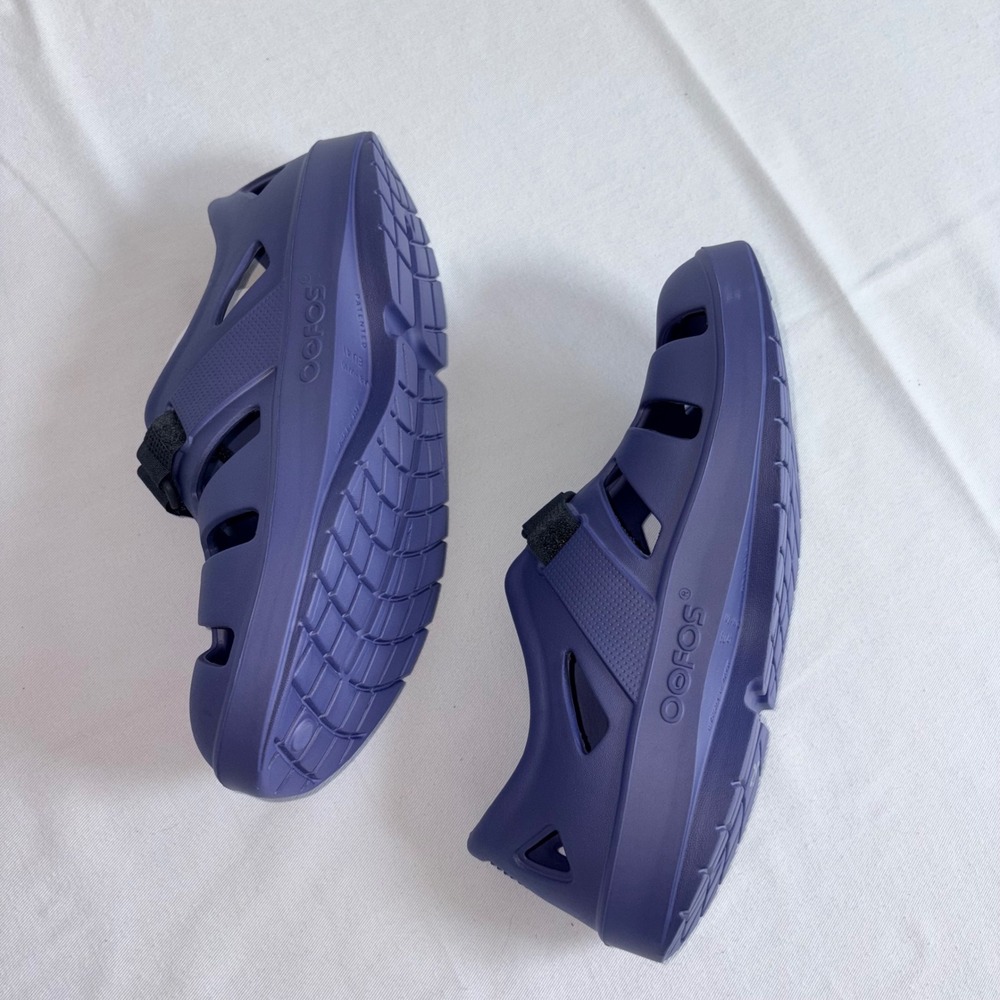 OOFOS OOCANDOO Sandals 10 Water Drop New Purple Recovery Comfort Strap Shoes - Picture 2 of 9